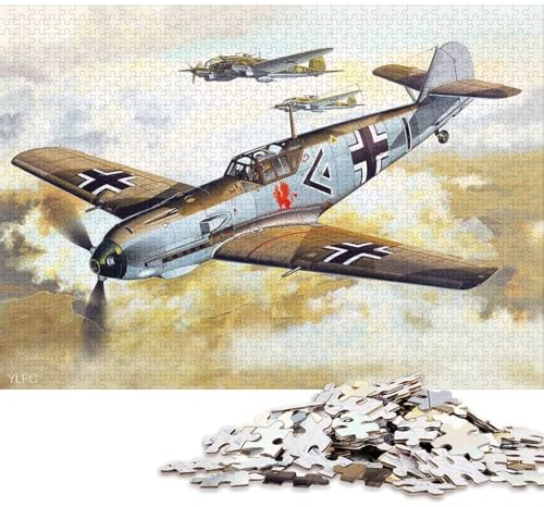 1000-teiliges Messerschmitt Bf 109 E3 Puzzle für Erwachsene und Puzzle-Liebhaber (38 x 26 cm)