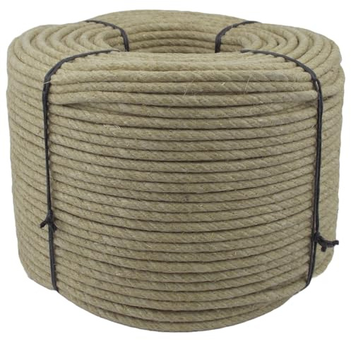 Hanfseil 6 mm gedreht | Naturseil aus 100 % Hanf Tauwerk Seil für DIY, Handwerk, Makramee, Garten & Dekoration ab 10m | Made in Germany | Ropes and More® (Ø6mm - 50m)