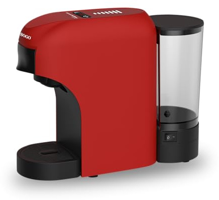 SOGO - 4-in-1 Multi-Kapsel-Kaffeemaschine – 20 Bar – Rot/Schwarz