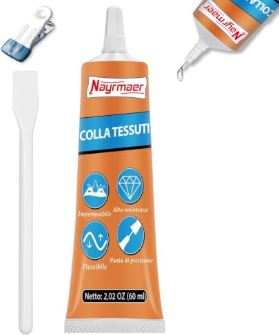 Nayrmaer Colla Tessuti 60ml – Trasparente Lavabile per Pelle
