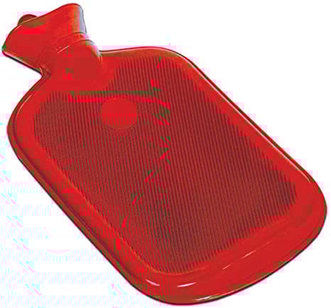 Gima - Wärmflasche 100% Gummi, mit 2 lamellierten Seiten, zur Linderung von Schmerzen und Muskelkrämpfen, zum Aufwärmen bei Kälte oder Feuchtigkeit, Rot, 28601