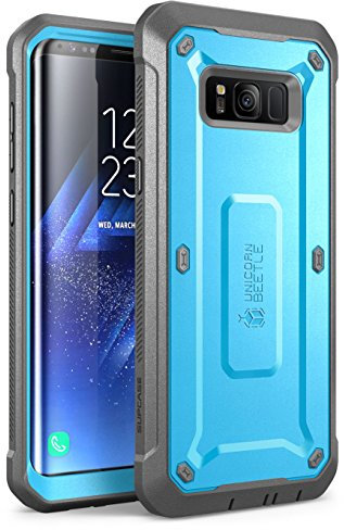 SUPCASE Unicorn Beetle Shield Rugged Holster Case für Samsung Galaxy S8, Blau/Schwarz