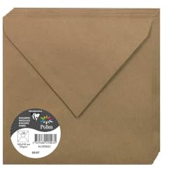 Clairefontaine 29003C 20 Umschläge Pollen 16,5x16,5cm 135g Kraft Natur