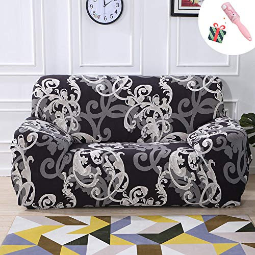 Sofa Überwürfe Sofabezug, Morbuy Klassisch Elastisch Ecksofa L Form Stretch Antirutsch Armlehnen Sofahusse Sofa Abdeckung Hussen für Sofa Couchbezug Sesselbezug (2 Sitzer,königlich)