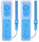 2 Pcs Remote Controller for Wii, TechKen Remote Game Controllers Compatible with Wii Remote Replacement with Silicone and Wrist Strap(Blue)