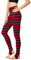 Allegra K Damen-Leggings, bedruckt, hohe Taille, elastischer Bund, Yoga, Steigbügelhose, Rot, Schwarz, Streifen, Größe L, Rot und Schwarz gestreift, L
