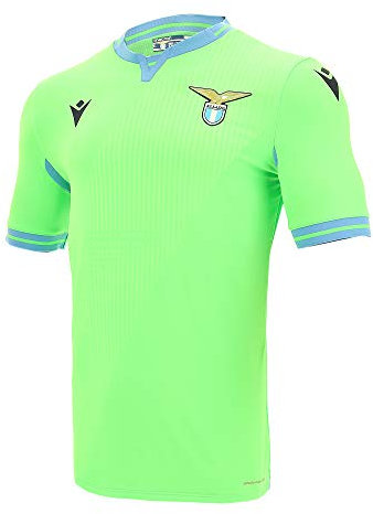Macron SSL M20 Maglia Gara Away Ufficiale Mm Jr, SS da Bambino Lazio 2020/21 Bimbo, Verde Fluo, JM