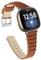 Gimart Lederarmband Kompatibel mit Fitbit Versa 3 Armband, Slim Echtes Leder Ersatz Uhrenarmband Band Armband Zubehör Armband für Fitbit Sense/Versa 3 Smartwatch (Braun)