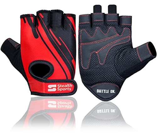 Stealth Sports Fitness Handschuhe, Gewichtheber Handschuhe für Damen und Herren – Atmungsaktive, rutschfeste, Gepolsterte Trainingshandschuhe für Crossfit, Bodybuilding, Radfahren, Krafttraining