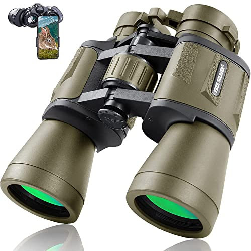 Militär-Fernglas für Erwachsene, 20 x 50, mit Smartphone-Adapter, kompakt, wasserdicht, taktisches Fernglas für Vogelbeobachtung, Jagd, Wandern, Konzert, Reisen, Theater mit BAK4-Prisma, FMC-Objektiv,