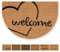Carpido Fußmatte Kokos Welcome Herz Design Halbrund – Sauberlauf 40x60 cm – Türmatte Innen Bereich – antibakterielle Kokosmatte – natürliches Material