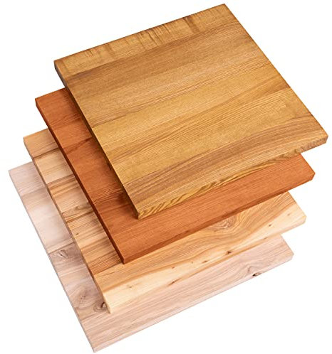 LAMO Manufaktur Holzplatte für Hocker Kinderhocker Beistelltisch Massivholz 30x30 cm, Rustikal, LHG-01-A-003-30