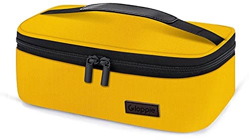Gloppie Mini Lunch Box Small Lunch Bag Compact Lunch Boxes for Men Women Insulated LunchBag Thermal Lunch Pail Petty Bento Box Bag Reusable Sandwich Containers Snack Box, Lemon Yellow