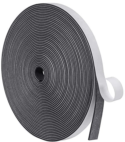 Dichtungsband Türdichtung Selbstklebend 12mm(B)x1.5mm(D)/10m(L) für Türen Fenster Schaumstoff klebeband Gummidichtung Gegen Kalte Zugluft/Anti-Kollision/Schalldichter/Wasserdichter/Staubdicht Schwarz