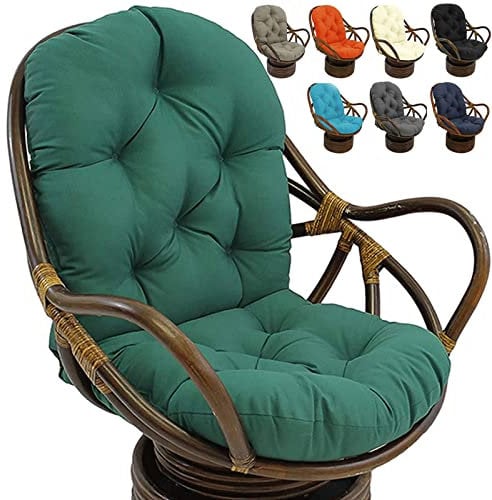 Rattani Auflage/Polster für Schaukelstuhl 120x60 cm, Gartenstuhl Ersatzpolster Schaukelstuhl/Drehsessel, Sanft, Thick, Wasserdicht und UV-Beständig Kissen Verdickte Stuhlauflage (Color:Dunkelgrün)