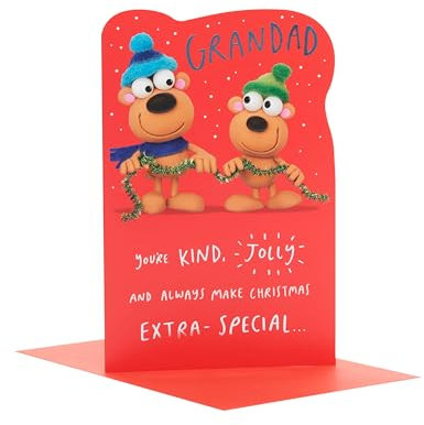 UK Greetings Weihnachtskarte für Großvater, lustiges Design