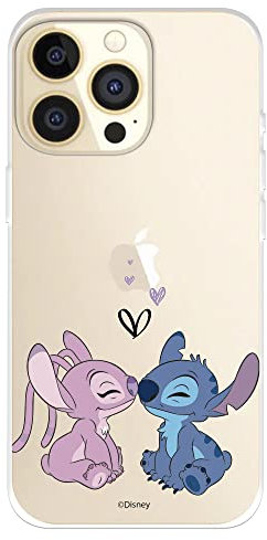 Schutzhülle für iPhone 14 Pro von Lilo & Stitch, Angel & Stitch, zum Schutz Ihres Handys, flexibel, mit offizieller Lizenz von Disney