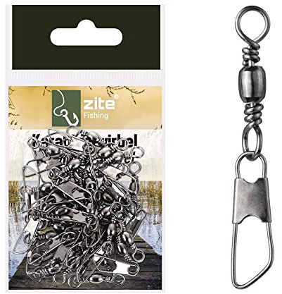Zite Fishing Angelwirbel - Karabinerwirbel #2-#10-30 Stück Wirbel Angeln | in Tüte als Angel-Zubehör - Basis Schnurverbinder für den Angler