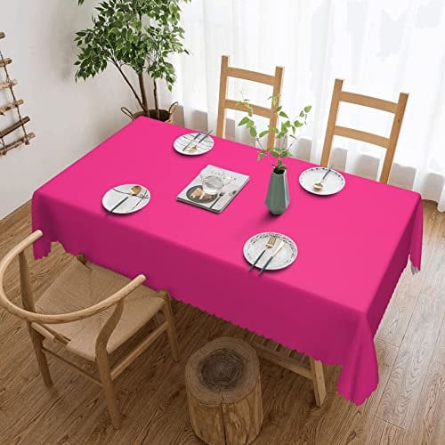 Rechteckige Wachstuchtischdecke Hot Pink Einfarbig Gartentischdecke Abwaschbar Wachstischdecke Wasserdicht Wachstuch Für Outdoor Garten Picknick,137X183cm