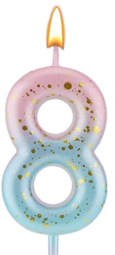 LUTER Farbverlaufs Zahlen Buchstaben Kerze, rosa-Blaue Farbverlaufs-Geburtstagskerzen für Kuchen Ziffern Buchstaben Geburtstagskerzen Dekoration für Geburtstag Partys Hochzeit (8)