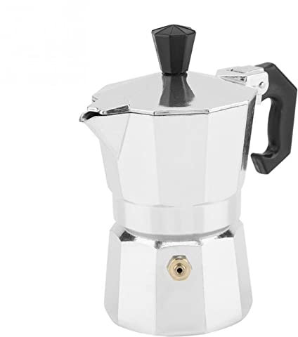 TEmkin Cafetera Cafetera 50 ml 1 Taza Ollas Tipo Aluminio Cafetera Espresso Estufa Uso en el hogar y la Oficina