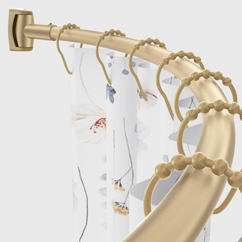 Chrsouly Verstellbare gebogene Duschstange, 78,7–127 cm, extra breite Duschvorhangstange, rostfrei, Premium-Edelstahl, gebogene Duschstange für Badezimmer, Golf