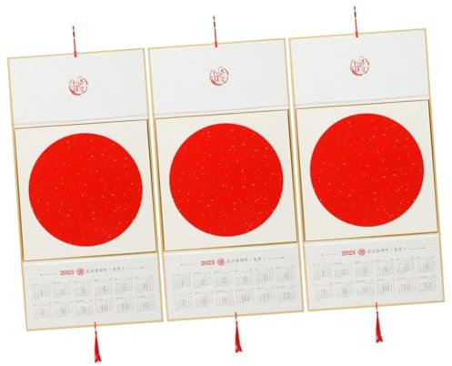 Ciieeo 3 Sätze Kalender 2023 Täglicher Wandkalender Chinesischer Hängekalender Medaillon 2023 Tageskalender Chinesischer Kochkalender Chinesischer Neujahrskalender China Daily Papier Mond