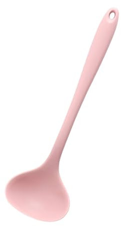 Mestolo da zuppa, in silicone, 28,4 cm, versatile cucchiaio da cucina (rosa)