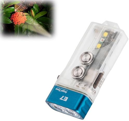 RovyVon E7R Schlüsselanhänger-Taschenlampe, leuchtet im Dunkeln, Dual-Power 500 Lumen, mit Lockout-Modus, wasserdicht für den täglichen Gebrauch, Camping, Wandern, Notfall
