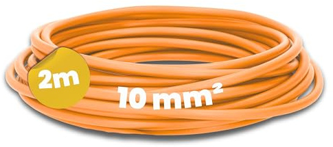 Kalitec 2m H07V-K 10 mm² Orange Verdrahtungsleitung - Aderleitung Flexibel | Feindrähtige Litze 10mm² für Schaltschrank - Einzelleitung für Zählerschrank und Steuertechnik - Kupferkabel HAR Geprüft