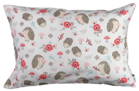 bettina bruder - Kleines Kuschelkissen Reisekissen Kissen Igel Fliegenpilz Pilze Blumen Pünktchen weiß grau bunt - 30 cm x 20 cm