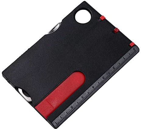Tarjeta multiherramienta portátil, herramientas EDC, juego de tenedores, cuchillos para senderismo, barbacoa, camping, herramientas EDC (negro)