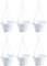 Acan Tradineur - Pack de 6 macetas Redondas Colgantes de plástico, Tiesto, macetero, Recipiente para Plantas, Flores, balcón, terraza, hogar, Fabricada en España (Blanco, 25 x 15 cm)