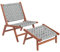 Outsunny Fauteuil de Jardin avec Repose-Pieds - Chaise Relax en Bois d'acacia et Corde résine tressée - Naturel, Gris