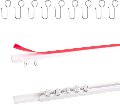INCREWAY Tringle à rideau adhésive pour plafond ou mur, rail de plafond, séparateur de pièce, sans perçage, sans vis, cintres pour rideau de douche de salle de bain