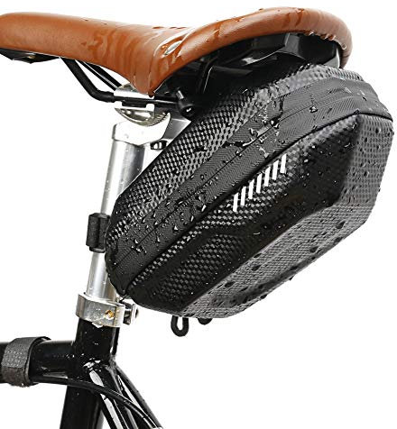 Apexare Fahrrad-Satteltasche für Mountainbike, Carbon-Körnung, wasserdichte Heck-Hecktasche, großes Fassungsvermögen, Hartschalen-Sitzpaket