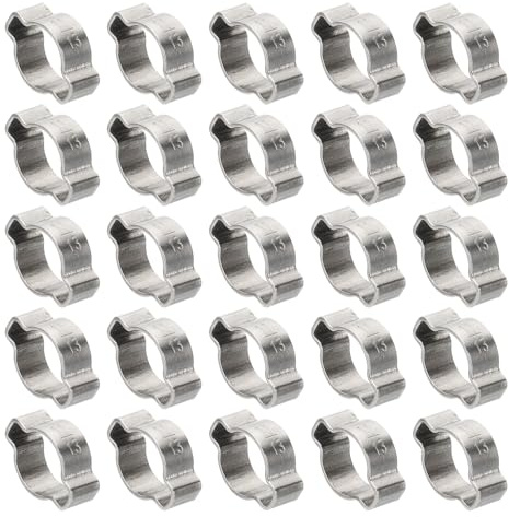 PATIKIL 30pz 11-13mm Fascette Stringitubo a Doppia Orecchio Tono Argento