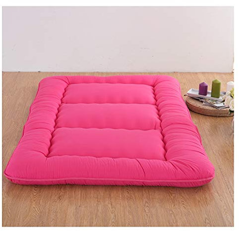 Matratze Faltmatratze Boden Futon Weiche Dicke Matte Tatami Faltbare Schlafzimmer Studenten (10 cm Dicke) Pink D Full