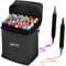 EXTRALINK Alkoholmarker Filzstifte 48 Stück, 2 Sekunde Schnell Trocknende Stifte Set, Marker Stifte mit Doppelseitige Spitze, Lebendige Tintenfarbe, Stifte mit Tragetasche, Zeichnung, Manga