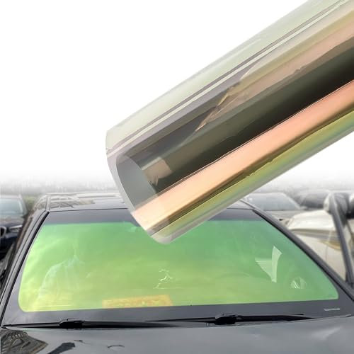 AuMoHall Green Red Chameleon Car Front Window Tint 58% VLT Car Window Tint Film Color Change Windshield Film Car Sun Shade Tints Solar Protection Film, 19.68 x 118.11