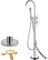 UNFRASLOP B,Freistehende Armatur Badewanne, 2 Modus Standarmatur Für Wanne Mit Handbrause 360°Drehen Auslauf Bodenstehende Wannenarmatur Messing Badewannenarmatur Chrom