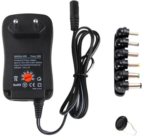 Adaptador CA CC,Adaptador CC,Adaptador de Suministro de energía Ajustable de 30 W | Adaptador de 3V a 12V AC/DC, Adaptador de energía de conmutación de Voltaje para electrónica doméstica