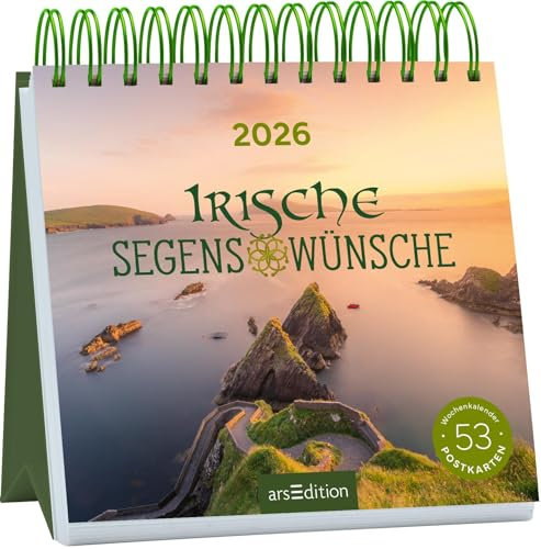Postkartenkalender Irische Segenswünsche 2026: Wochenkalender 2026, 53 Postkarten für Sehnsuchtsmomente