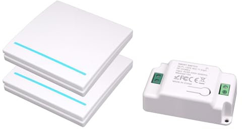 Interruttore senza fili, Interruttori luci da parete, interruttore smart wifi, RF 433Mhz Interruttore luce wireless, accensione luci a distanza Portata 100 m, Interruttori di controllo remoto - C