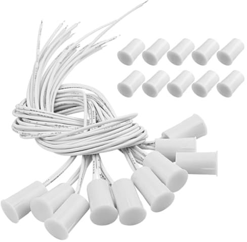 Reinscer RC-33 NC Lot de 10 interrupteurs de porte magnétiques encastrés avec capteur de sécurité et de porte