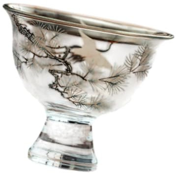 pistro Taza de té de cristal con diseño de grulla, taza de té pequeña de 45 ml, elegante y portátil para el hogar, viajes, regalo