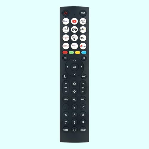 Replacement Voice Remote Control ERF2K36, fit for Hisense QLED Smart TV 43E77KQTUK 50E77KQTUK 55E77KQTUK 55E77KQTUK 65E77KQTUK 43E7KQTUK 50E7KQTUK 55E7KQTUK 58E7NQTUK 65E7KQTUK 75E7KQTUK