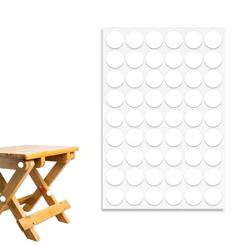 ASIRYVA 54Pcs Self-Adhesive Screw Covers White, Hidden Solution for Wooden Surfaces, Cabinets and Shelving Units (Matte White)