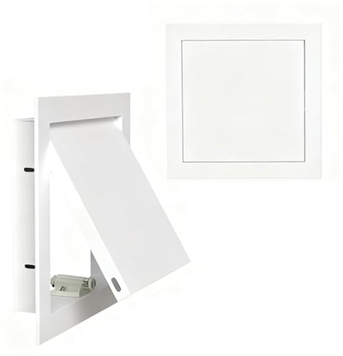 xinzyxx Tapa De Registro Empotrable, Puerta De Inspección, Panel De Acceso Metálico - Blanco/Negro/Gris - Tapa Cuadro Electrico, Cables, Medidores, Tuberías(Blanco,160 * 160MM)