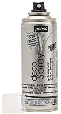 PEBEO - decoSpray - Vernis Transparent en Spray - Base Eau - Indélébile, Permanent et Résistant - Utilisation en Intérieur et Extérieur - Format 200 ML - Mat